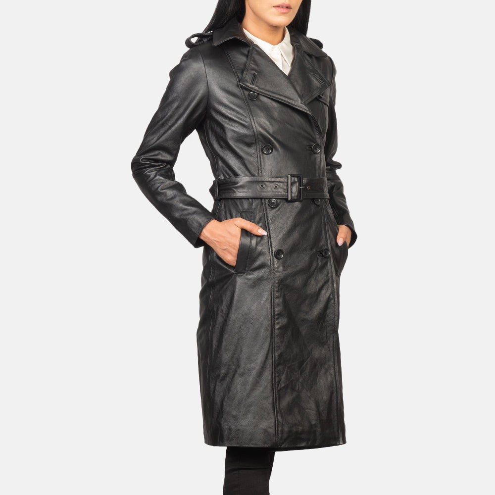 ジャケット・アウター YOKE / Leather Double Breasted Coat 3 Women's Alice Black Double Breasted Leather Coat – The Jacket Maker