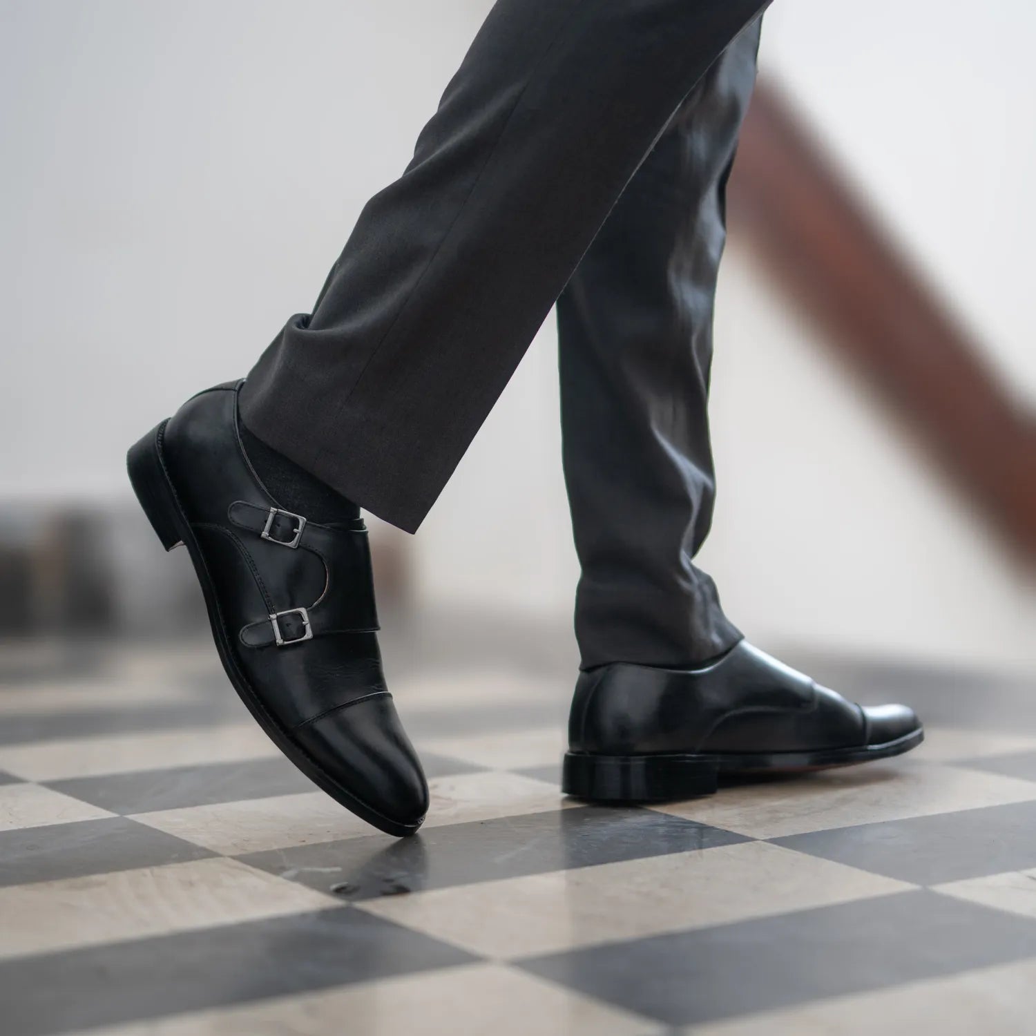 monk strap dress shoes black Men's Boston Double Leather – The Jacket Maker Zapaka Women Sparkly Silver Age:1st birthday end-use:evening Chamonix Plain Toe Monk Strap